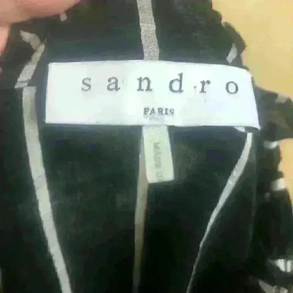 Sandro Paris Black White Striped Linen Mini Dress - Picture 11 of 14